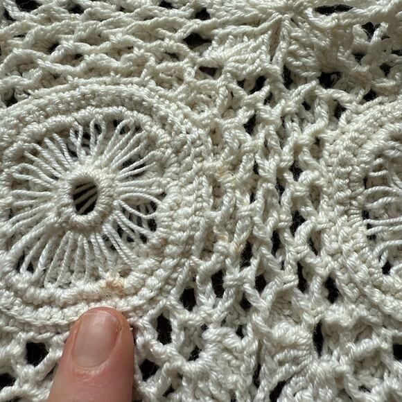 Vintage SK Imports Hand-Crocheted Cotton Bohemian Top – Size M - Picture 4 of 9